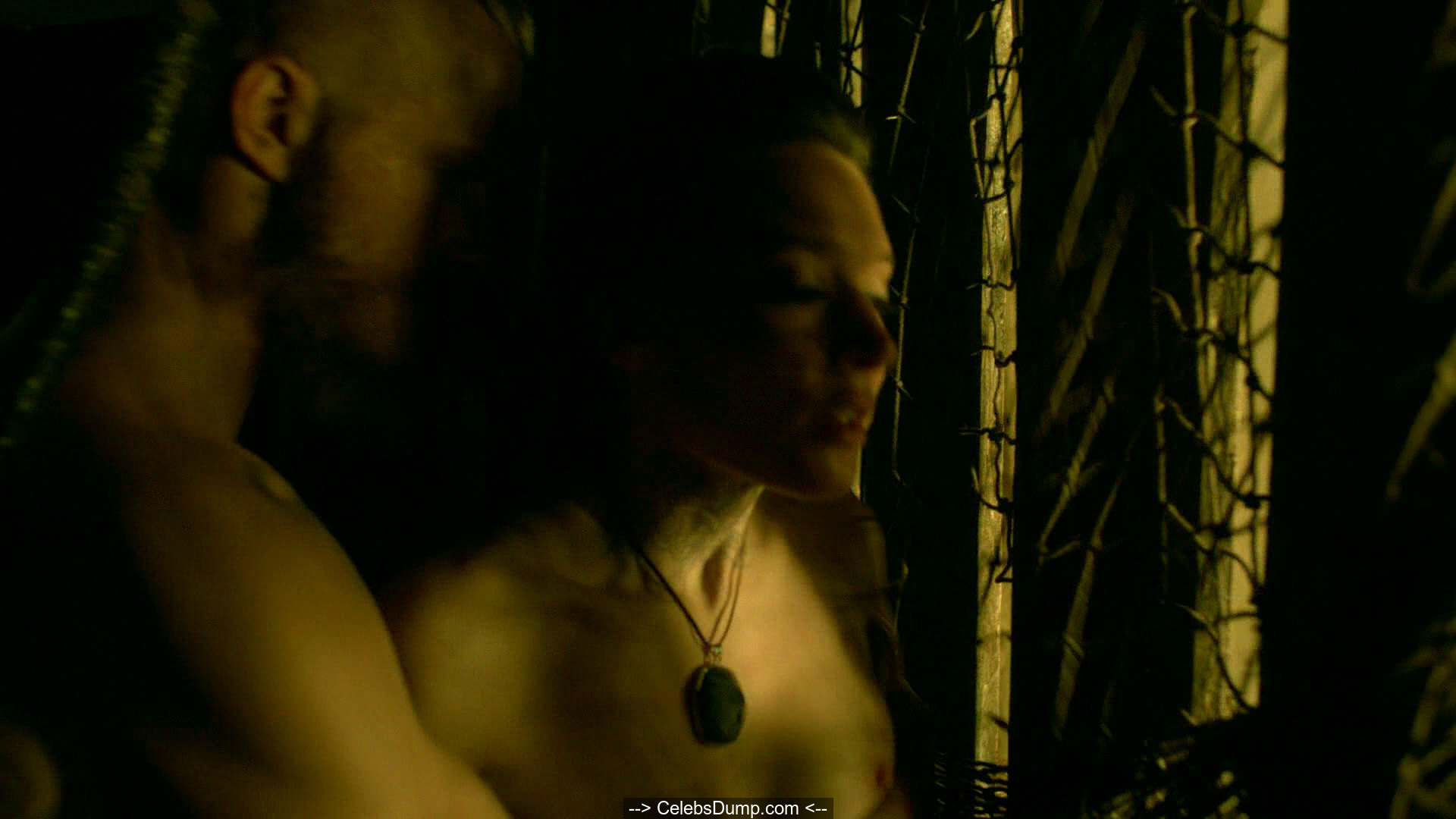Alyssa Sutherland nude tits in Vikings S04E18 (2016). 