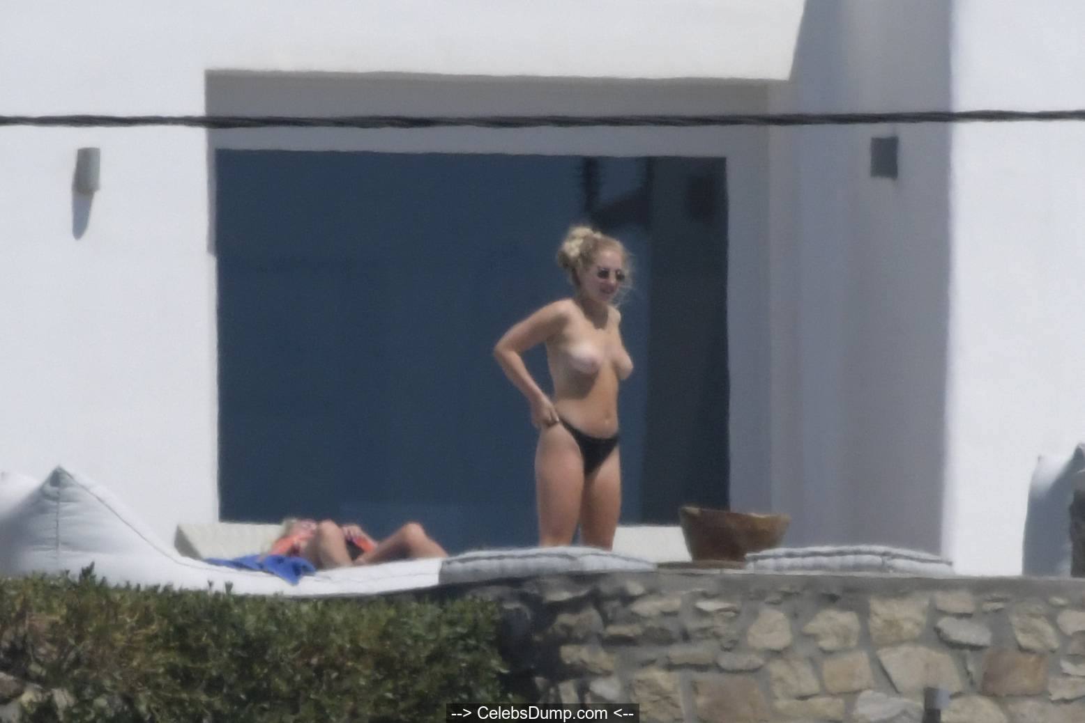 Perrie Edwards and Ellie Hemmings nude tits in Mykonos paparazzi photos - J...
