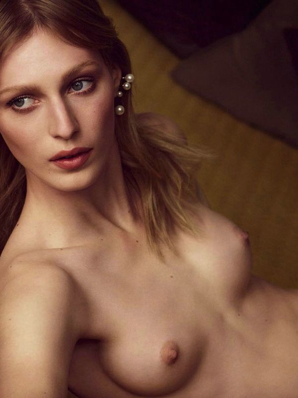 Julia Nobis sexy and topless for Vogue Germany, October 2015.