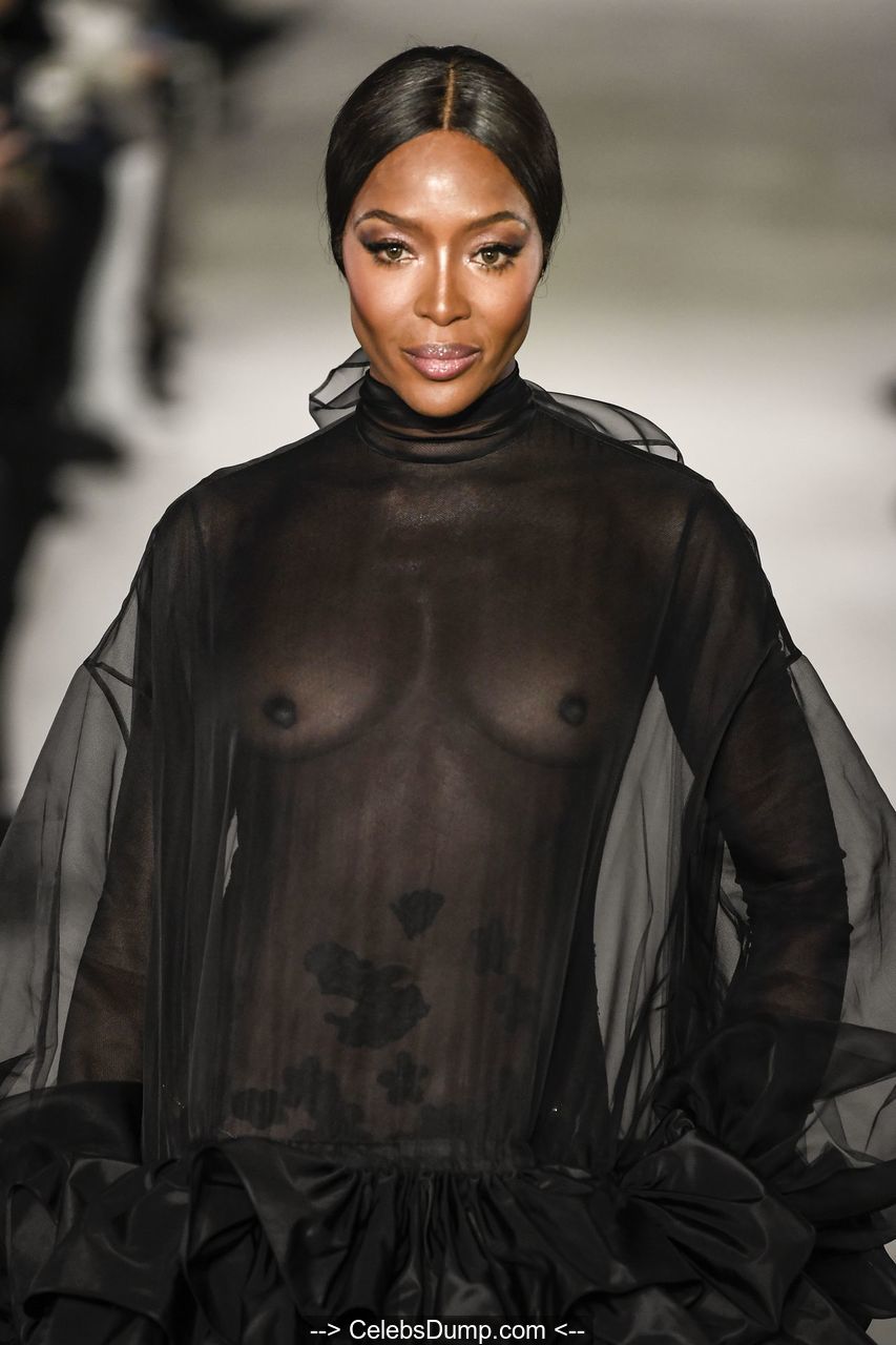 Leaked naomi campbell teasing in transperent dress on a stage