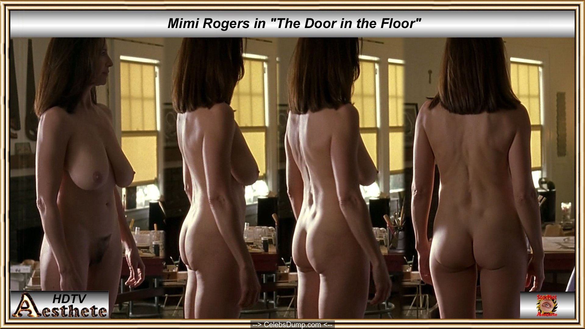 Mimi Rogers nude boobs, ass and hairy pussy in The Door in the Floor (2004)...