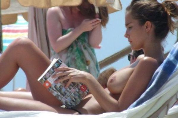 Spanish actress, singer, and model Natalia Sanchez nude boobs. 
