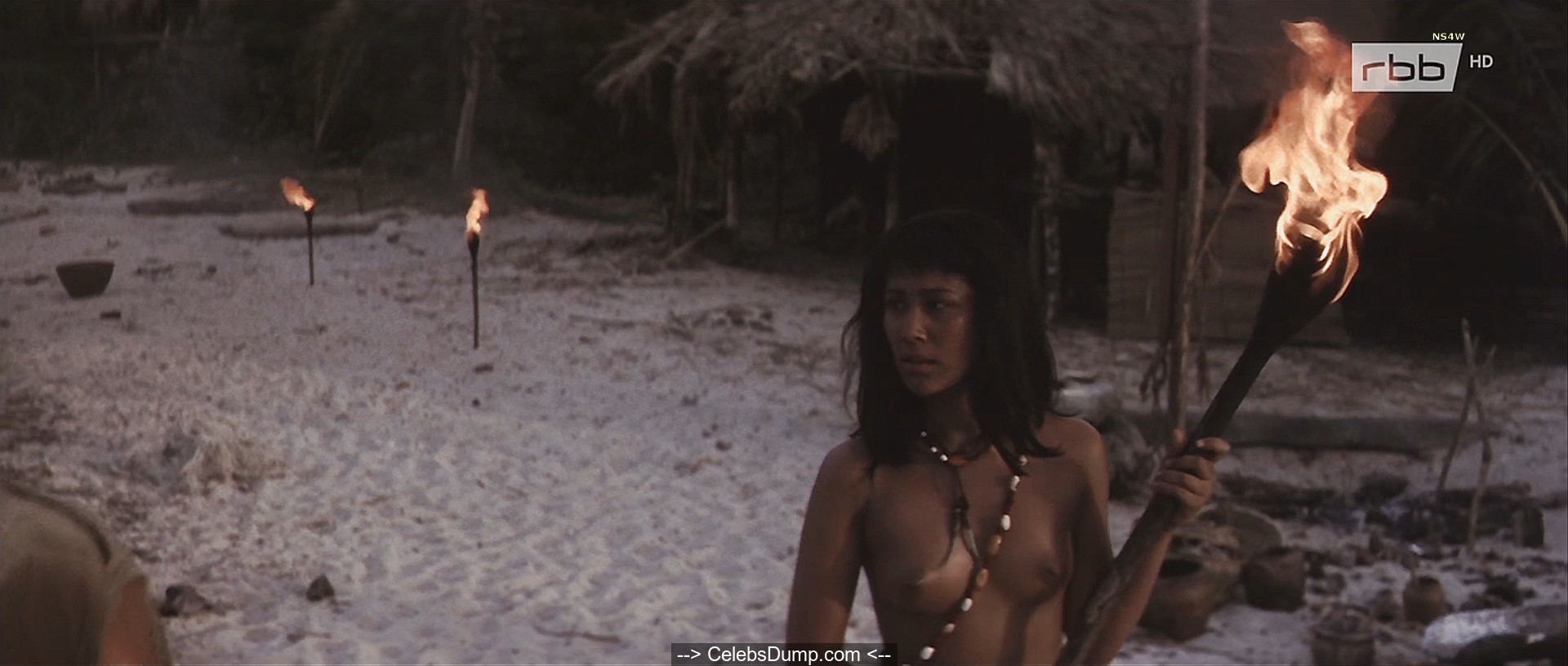 Ratna Assan topless in Papillon (1973) .
