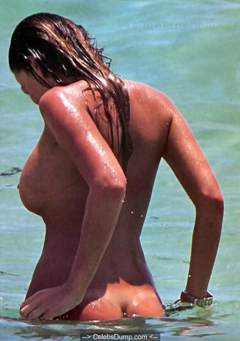 Karina Jelinek nude boobs and ass crack on a beach paparazzi