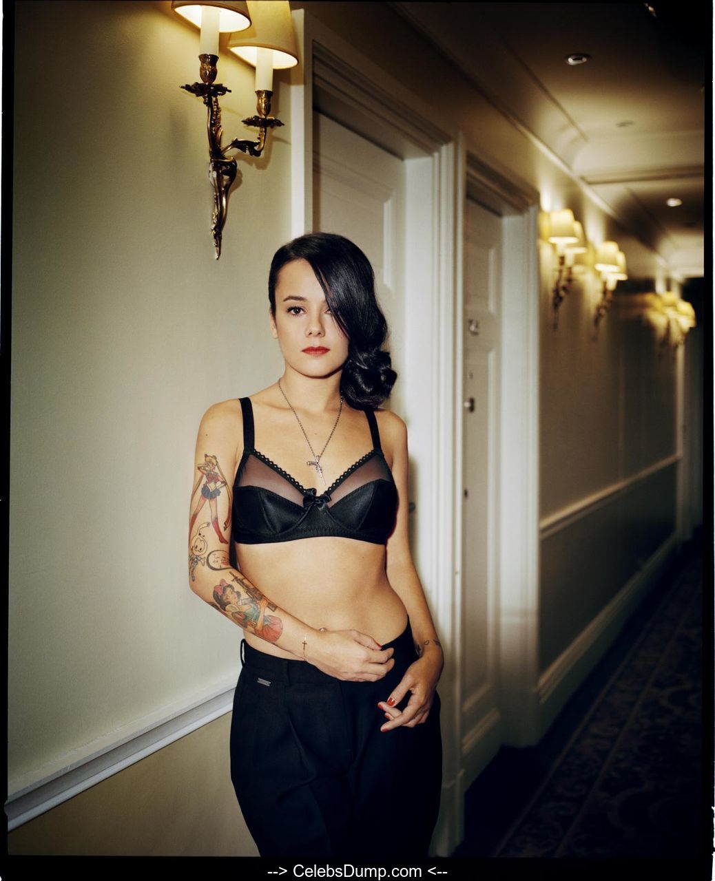 Alizee sexy and braless for Julien Lachaussee photoshoot 2013.