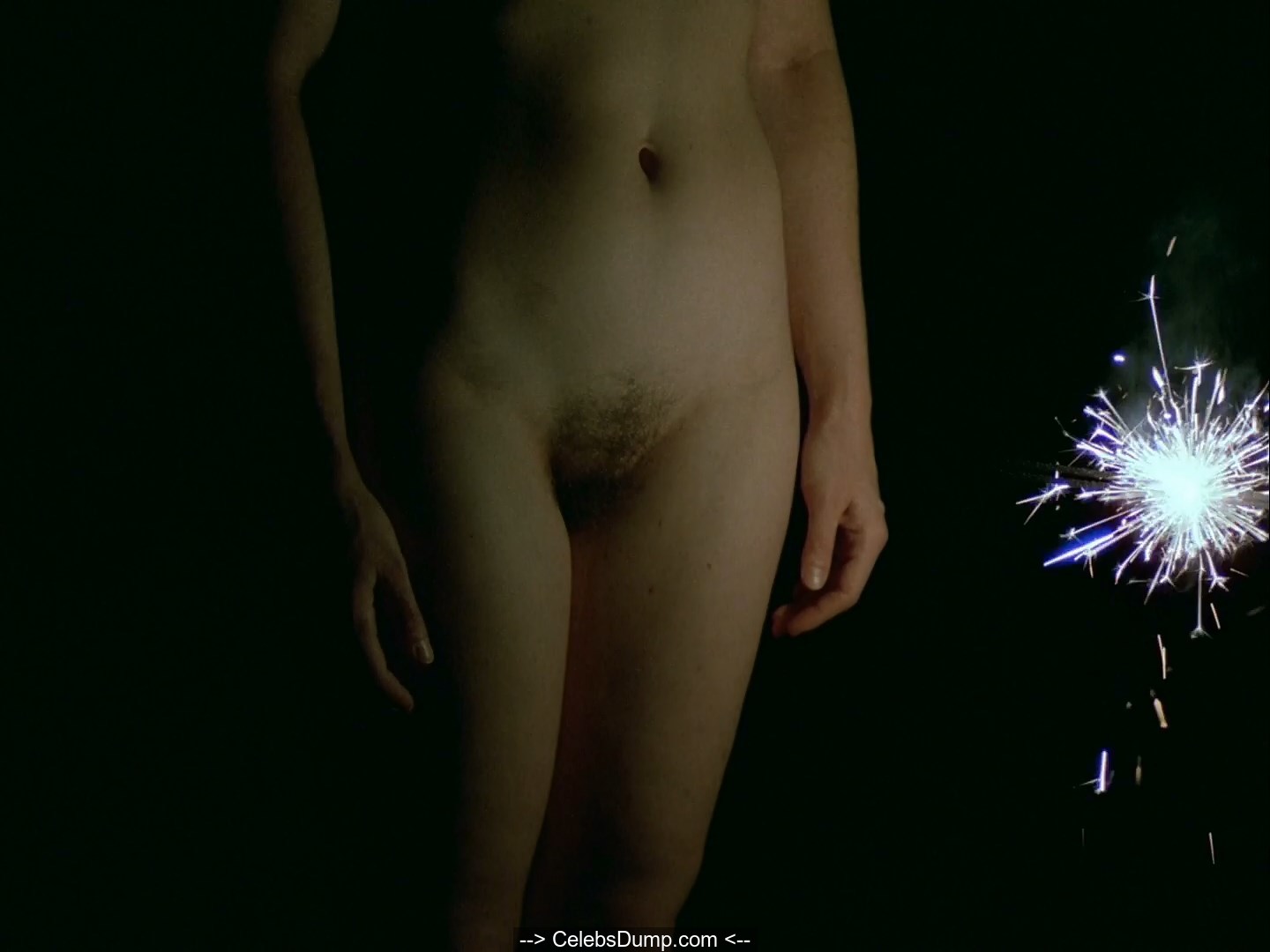 French actress Laurence Masliah shows her nude tits and hairy bush. 