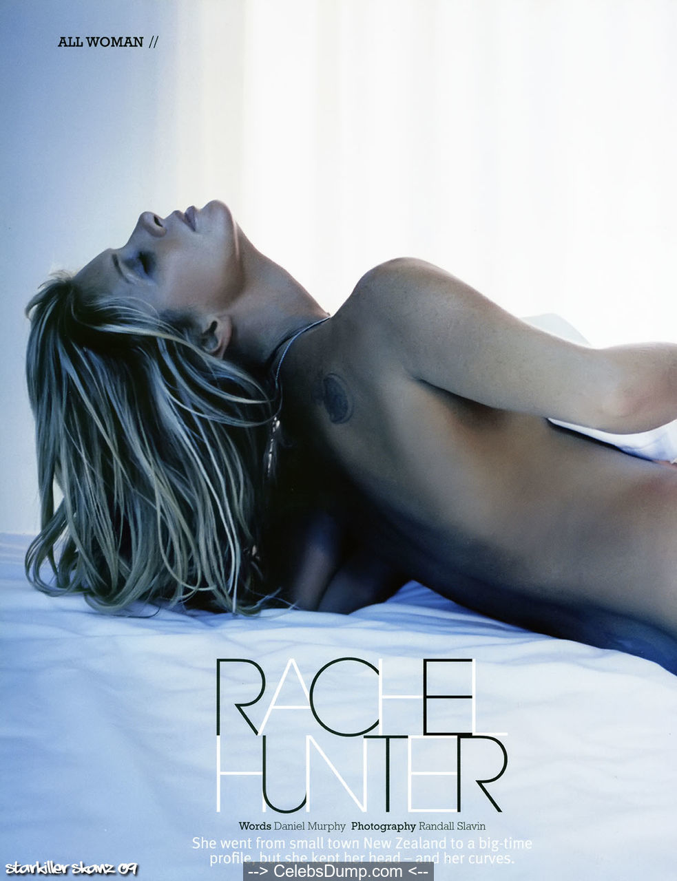 Rachel Hunter topless at Mens Style Magazine - Spring 2008.