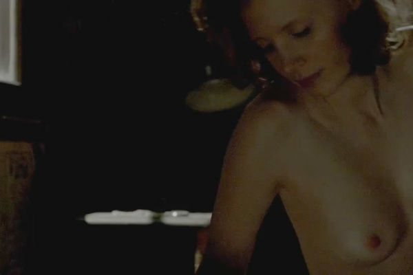 Jessica Chastain topless and naked at Lawless (2012) .
