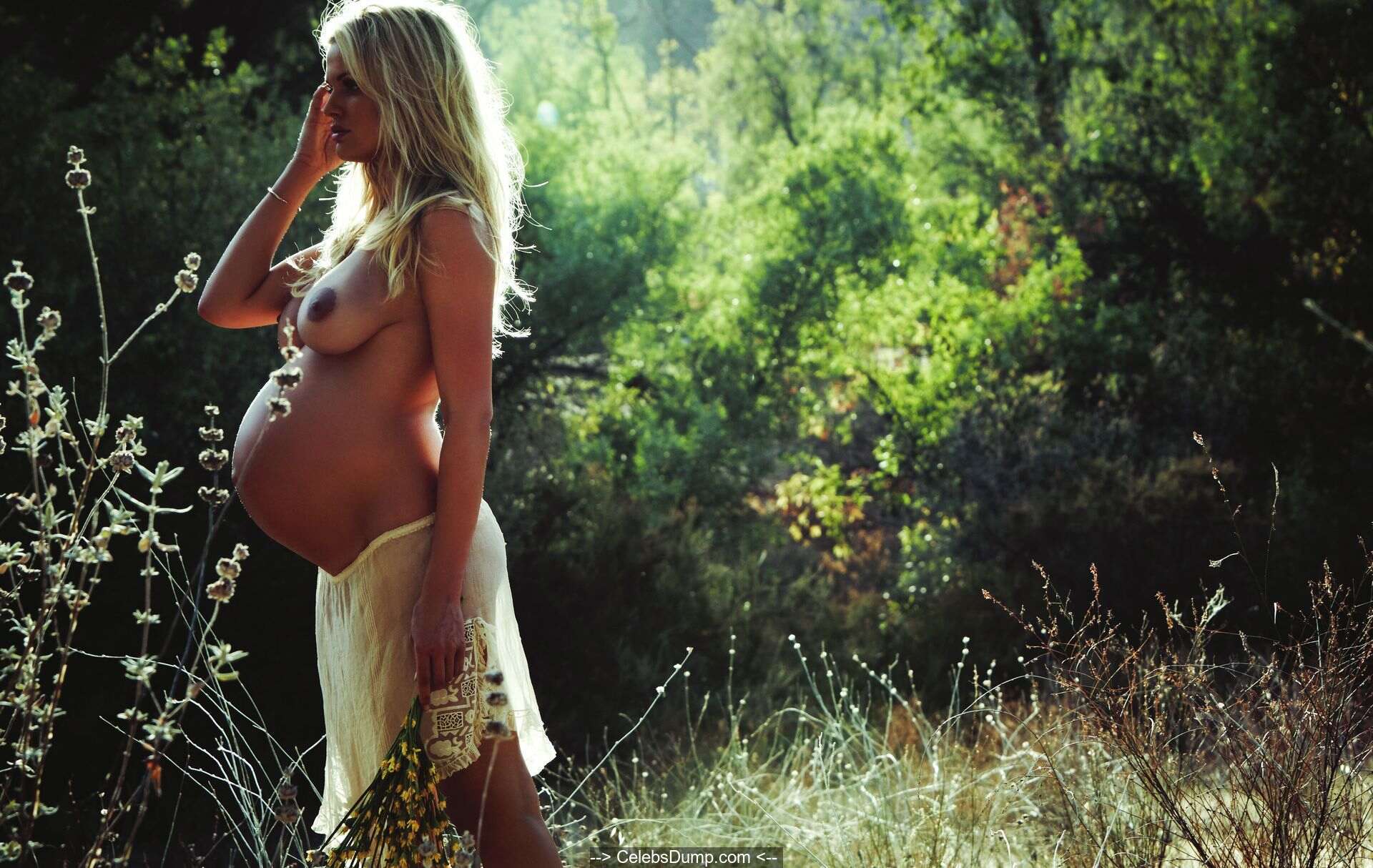 Chelsea Salmon extremely pregnant nude photoshoot for Treats! 