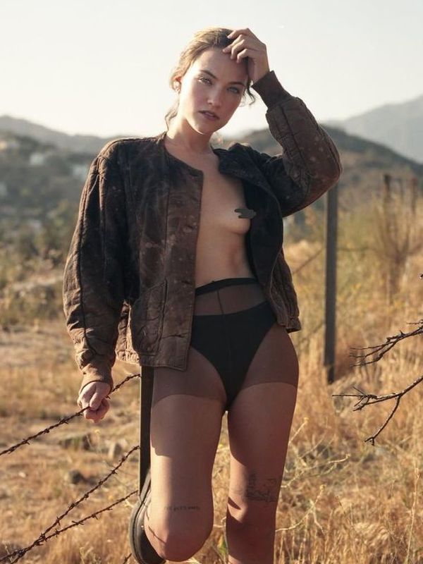 Violett Beane topless but censored by Nick Rasmussen 2021 photoshoot.