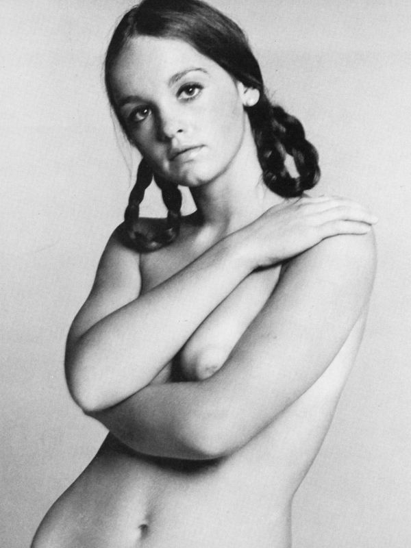 Pamela Sue Martin topless black-&-white photoshoot.