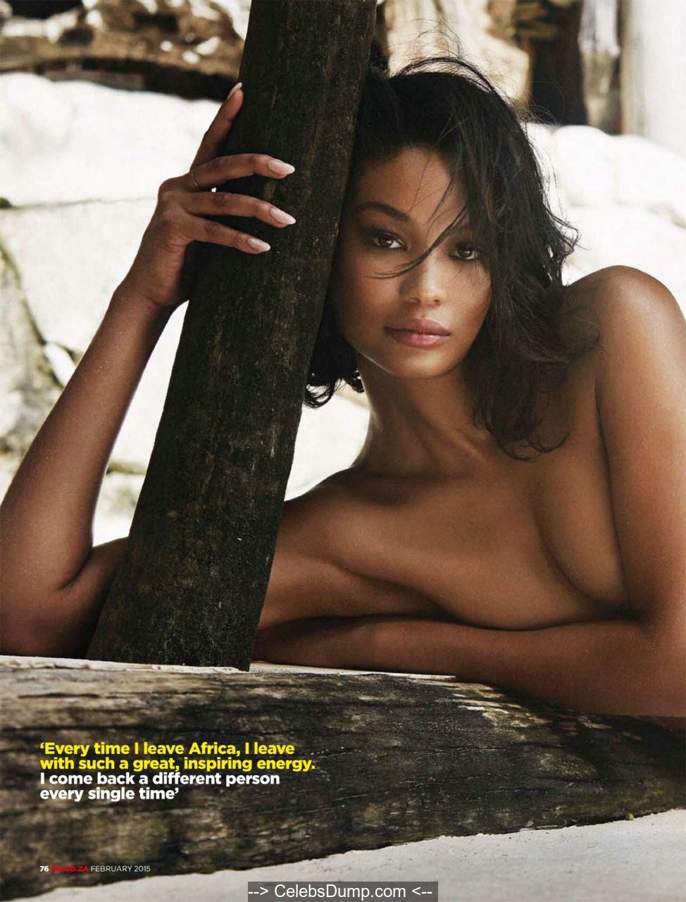 Chanel Iman sexy and topless for GQ Magazine, South Africa - February 2015.