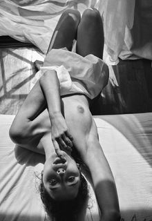 Spanish model Pilar Magro black-&-white nude photoshoot - July 2017