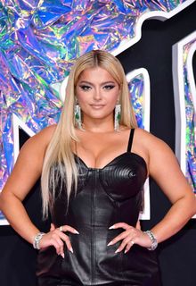 Bebe Rexha cleavage in leather dress at 2023 Video Music Awards - September 12, 2023