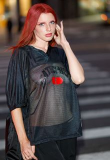 Julia Fox see through to tits at Willy Chavarria Fall 2023 Ready To Wear Fashion Show, NY - February 15, 2023