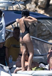 Aitana Ocana Morales with friends enjoys a few days of vacation in Ibiza sailing on a boat - August 04, 2023