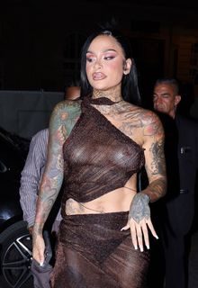 Kehlani braless in see through dress at Balenciaga - July 09, 2025