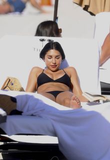 Chantel Jeffries in black bikini with a friend in Miami Beach - December 20, 2025