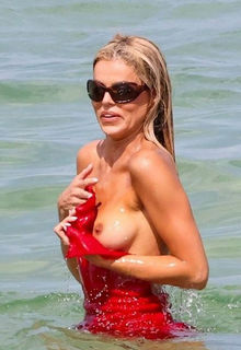 Brooks Nader wardrobe malfunction (tit slip) in Miami Beach - May 29, 2026