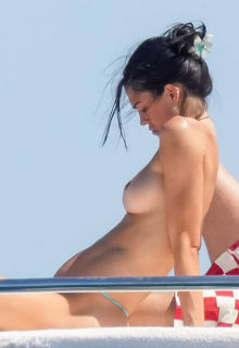 Amelia Gray Hamlin in bikini and topless on the yacht in Saint-Tropez, France - June 28, 2026