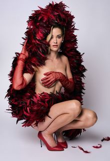 Virginia Gardner topless but covered for Lindy Lin photoshoot - July 2026