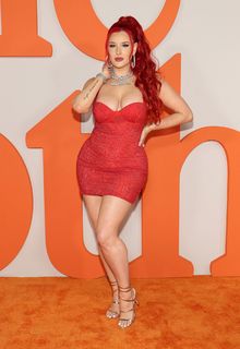 Justina Valentine cleavage in red mini dress at the Little Brother Premiere in New York City - June 18, 2026